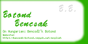 botond bencsak business card